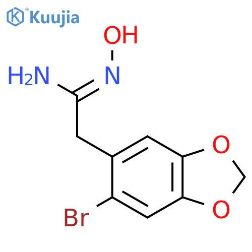 2-(6-bromo-1,3-dioxaindan-5-yl)-N'-hydroxyethanimidamide structure