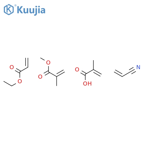 2-Propenoic acid, 2-methyl-, polymer with ethyl 2-propenoate, methyl 2-methyl-2-propenoate and 2-propenenitrile structure