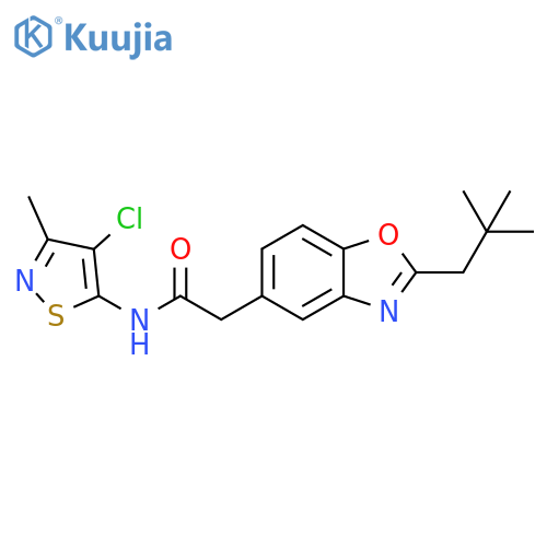 N-(4-Chloro-3-methyl-5-isothiazolyl)-2-(2,2-dimethylpropyl)-5-benzoxazoleacetamide structure