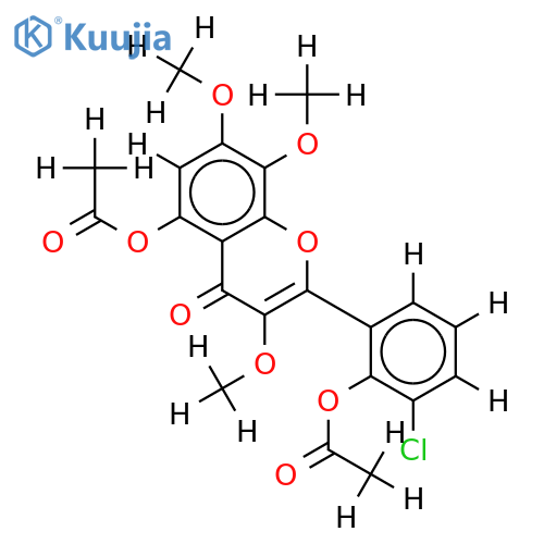 Di-Ac-3’-Chloro-2’, 5-dihydroxy-3, 7, 8-trimethoxyflavone structure