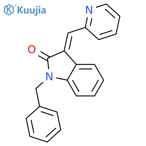 2H-Indol-2-one,1,3-dihydro-1-(phenylmethyl)-3-(2-pyridinylmethylene)- structure