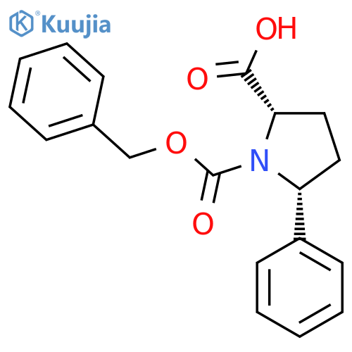 (2S,5R)-1-(benzyloxy)carbonyl-5-phenylpyrrolidine-2-carboxylic acid structure
