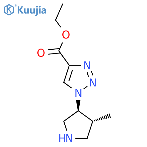 rac-ethyl 1-(3R,4S)-4-methylpyrrolidin-3-yl-1H-1,2,3-triazole-4-carboxylate structure