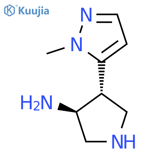 rac-(3R,4S)-4-(1-methyl-1H-pyrazol-5-yl)pyrrolidin-3-amine structure