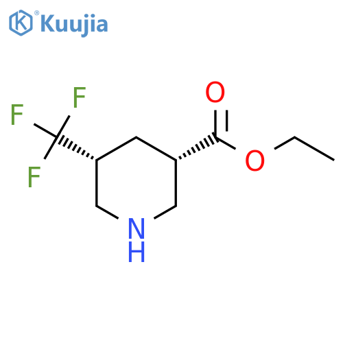 rac-ethyl (3R,5S)-5-(trifluoromethyl)piperidine-3-carboxylate structure