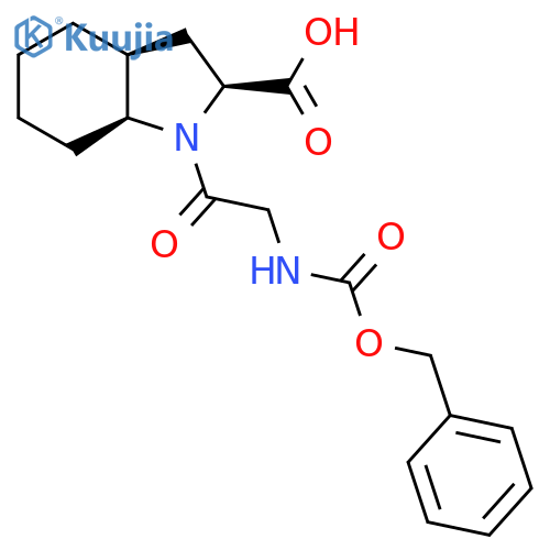 (2S,3aS,7aS)-1-(2-{(benzyloxy)carbonylamino}acetyl)-octahydro-1H-indole-2-carboxylic acid structure