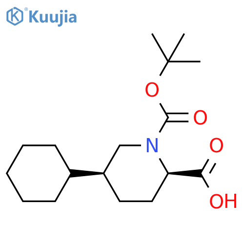 rac-(2R,5S)-1-(tert-butoxy)carbonyl-5-cyclohexylpiperidine-2-carboxylic acid structure