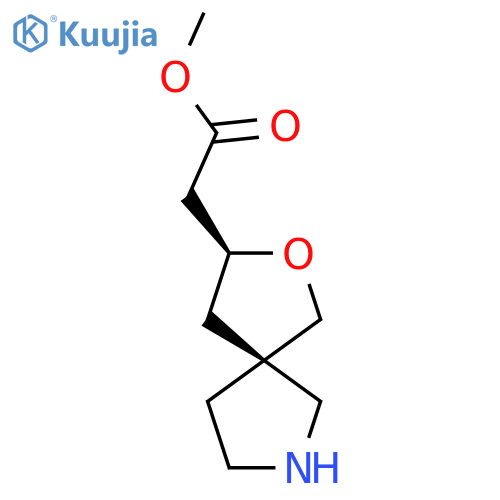 rac-methyl 2-[(3R,5S)-2-oxa-7-azaspiro[4.4]nonan-3-yl]acetate structure