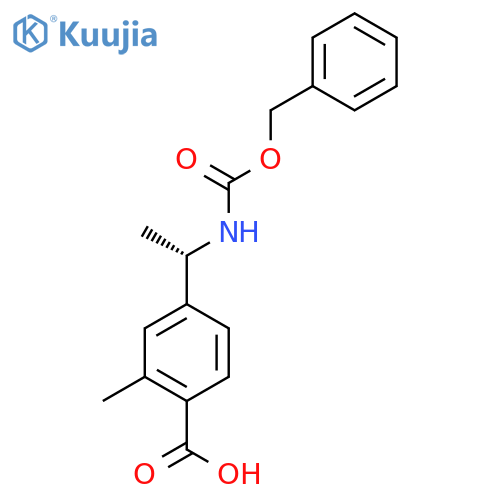 4-[(1S)-1-{[(benzyloxy)carbonyl]amino}ethyl]-2-methylbenzoic acid structure