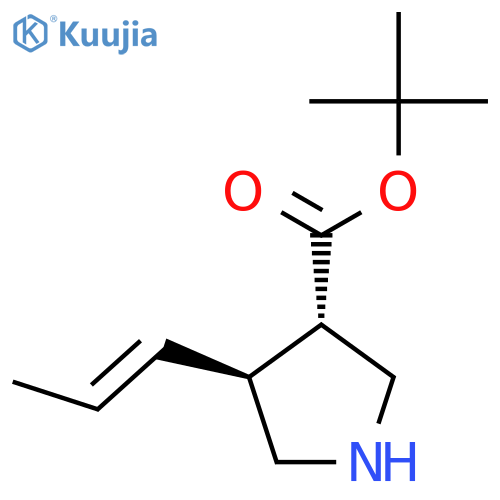 rac-tert-butyl (3R,4R)-4-(1E)-prop-1-en-1-ylpyrrolidine-3-carboxylate structure