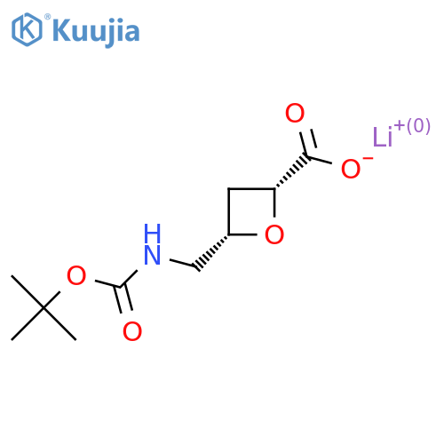 rac-lithium(1+) (2R,4S)-4-({(tert-butoxy)carbonylamino}methyl)oxetane-2-carboxylate, cis structure