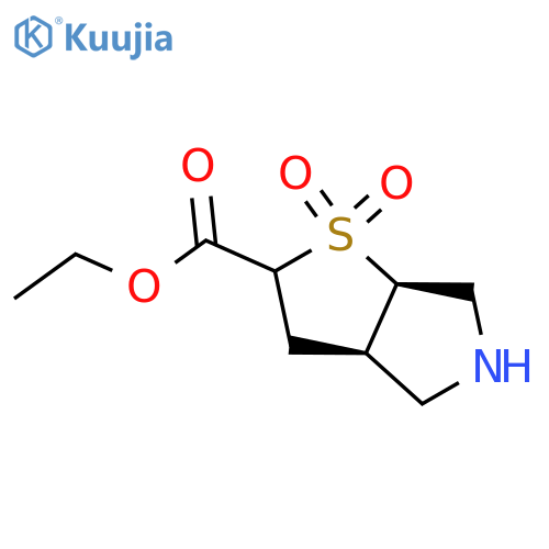 rac-ethyl (3aR,6aR)-1,1-dioxo-hexahydro-2H-1lambda6-thieno2,3-cpyrrole-2-carboxylate structure