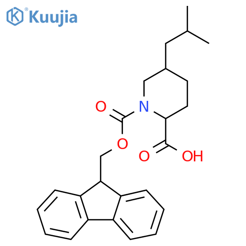 1-{[(9H-fluoren-9-yl)methoxy]carbonyl}-5-(2-methylpropyl)piperidine-2-carboxylic acid structure