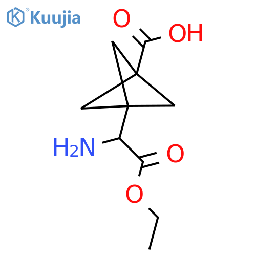 3-(1-amino-2-ethoxy-2-oxoethyl)bicyclo1.1.1pentane-1-carboxylic acid structure