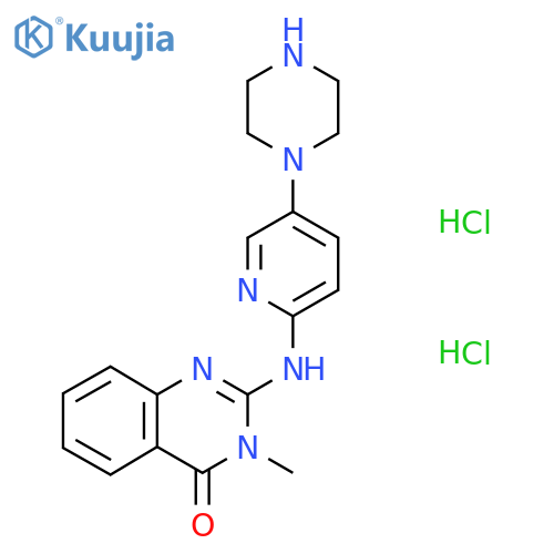 3-Methyl-2-{[5-(piperazin-1-yl)pyridin-2-yl]amino}-3,4-dihydroquinazolin-4-one dihydrochloride structure