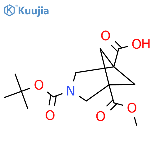 3-(tert-butoxy)carbonyl-5-(methoxycarbonyl)-3-azabicyclo3.1.1heptane-1-carboxylic acid structure