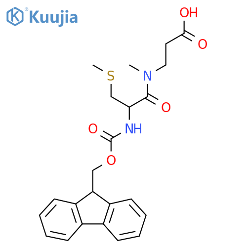 3-2-({(9H-fluoren-9-yl)methoxycarbonyl}amino)-N-methyl-3-(methylsulfanyl)propanamidopropanoic acid structure
