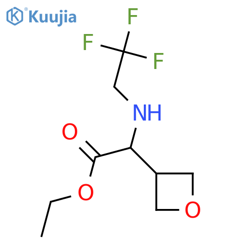 ethyl 2-(oxetan-3-yl)-2-(2,2,2-trifluoroethyl)aminoacetate structure