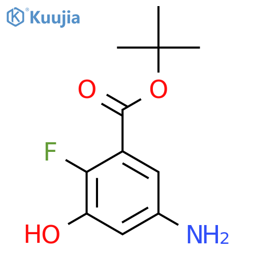 Tert-butyl 5-amino-2-fluoro-3-hydroxybenzoate structure