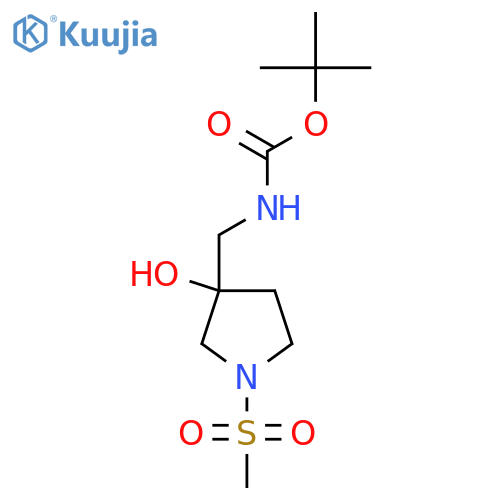 tert-butyl N-(3-hydroxy-1-methanesulfonylpyrrolidin-3-yl)methylcarbamate structure