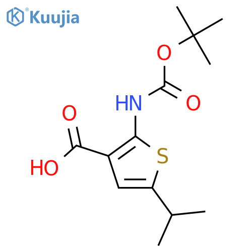 2-{(tert-butoxy)carbonylamino}-5-(propan-2-yl)thiophene-3-carboxylic acid structure