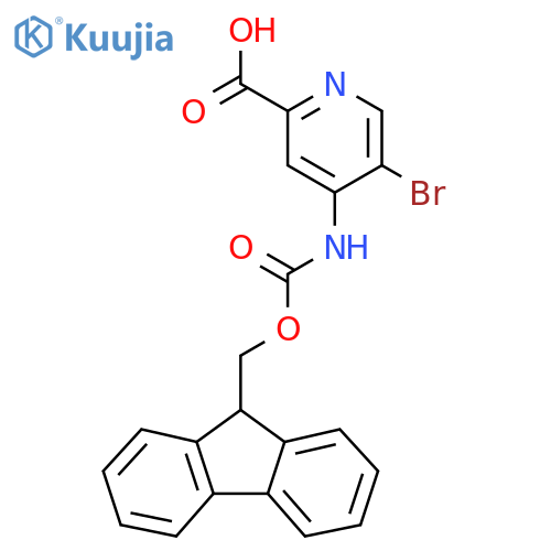 5-bromo-4-({(9H-fluoren-9-yl)methoxycarbonyl}amino)pyridine-2-carboxylic acid structure