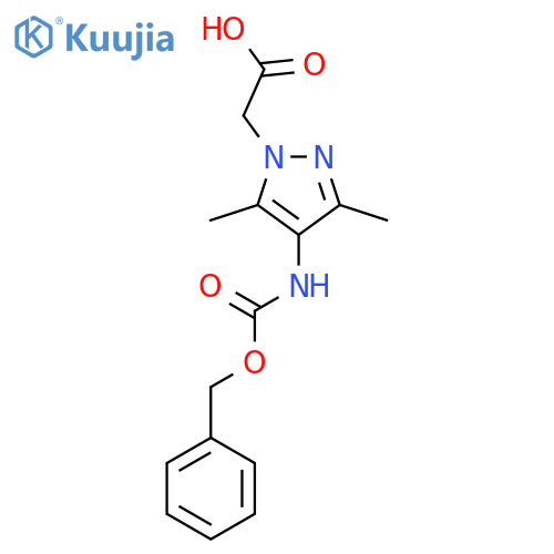 2-(4-{(benzyloxy)carbonylamino}-3,5-dimethyl-1H-pyrazol-1-yl)acetic acid structure