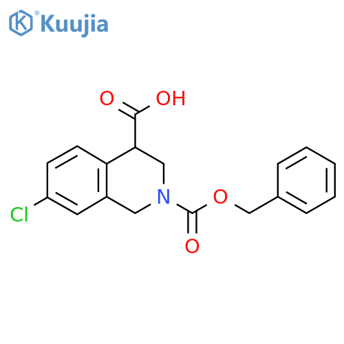 2-(benzyloxy)carbonyl-7-chloro-1,2,3,4-tetrahydroisoquinoline-4-carboxylic acid structure
