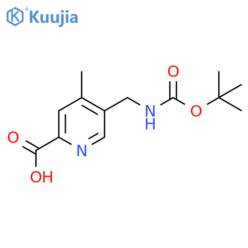 5-({(tert-butoxy)carbonylamino}methyl)-4-methylpyridine-2-carboxylic acid structure
