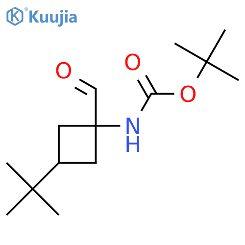 tert-butyl N-(3-tert-butyl-1-formylcyclobutyl)carbamate, Mixture of diastereomers structure