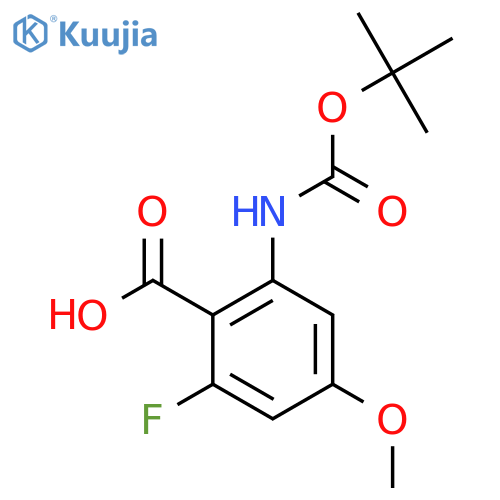 2-{[(Tert-butoxy)carbonyl]amino}-6-fluoro-4-methoxybenzoic acid structure