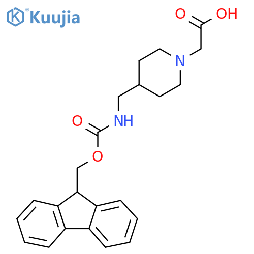 2-{4-({(9H-fluoren-9-yl)methoxycarbonyl}amino)methylpiperidin-1-yl}acetic acid structure