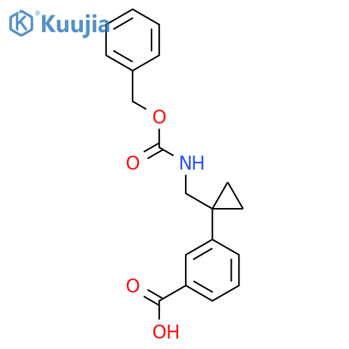3-1-({(benzyloxy)carbonylamino}methyl)cyclopropylbenzoic acid structure