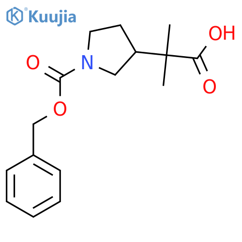 2-{1-(benzyloxy)carbonylpyrrolidin-3-yl}-2-methylpropanoic acid structure