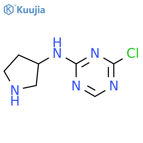 4-chloro-N-(pyrrolidin-3-yl)-1,3,5-triazin-2-amine structure