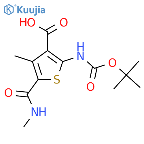 2-{(tert-butoxy)carbonylamino}-4-methyl-5-(methylcarbamoyl)thiophene-3-carboxylic acid structure