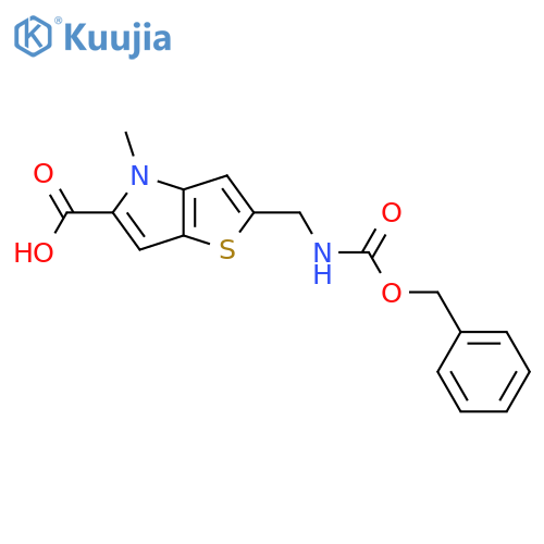2-({(benzyloxy)carbonylamino}methyl)-4-methyl-4H-thieno3,2-bpyrrole-5-carboxylic acid structure