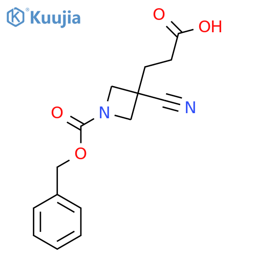 3-{1-(benzyloxy)carbonyl-3-cyanoazetidin-3-yl}propanoic acid structure
