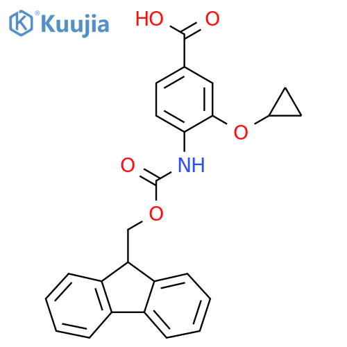 3-cyclopropoxy-4-({[(9H-fluoren-9-yl)methoxy]carbonyl}amino)benzoic acid structure