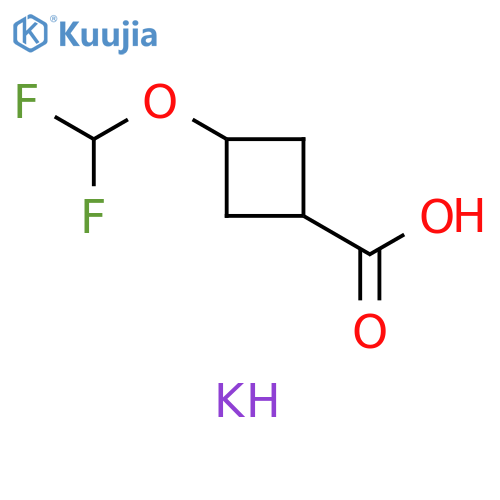 potassium 3-(difluoromethoxy)cyclobutane-1-carboxylate, Mixture of diastereomers structure