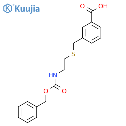 3-{(2-{(benzyloxy)carbonylamino}ethyl)sulfanylmethyl}benzoic acid structure