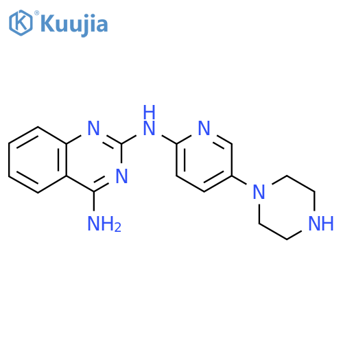 N2-[5-(piperazin-1-yl)pyridin-2-yl]quinazoline-2,4-diamine structure