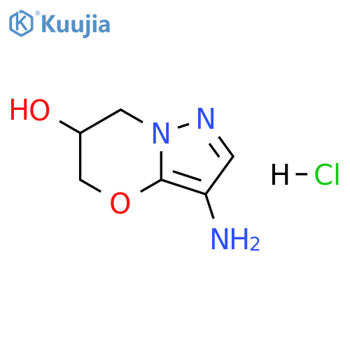 3-amino-5H,6H,7H-pyrazolo3,2-b1,3oxazin-6-ol hydrochloride structure