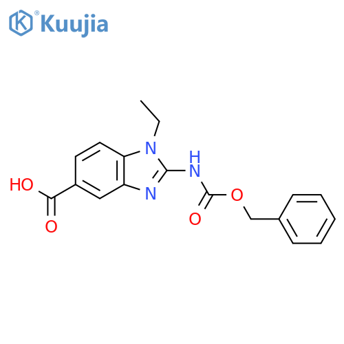 2-{(benzyloxy)carbonylamino}-1-ethyl-1H-1,3-benzodiazole-5-carboxylic acid structure