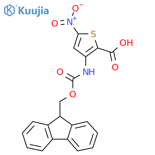 3-({[(9H-fluoren-9-yl)methoxy]carbonyl}amino)-5-nitrothiophene-2-carboxylic acid structure