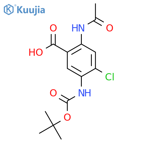 5-{(tert-butoxy)carbonylamino}-4-chloro-2-acetamidobenzoic acid structure