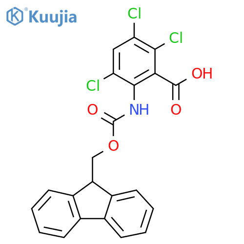 2,3,5-trichloro-6-({(9H-fluoren-9-yl)methoxycarbonyl}amino)benzoic acid structure
