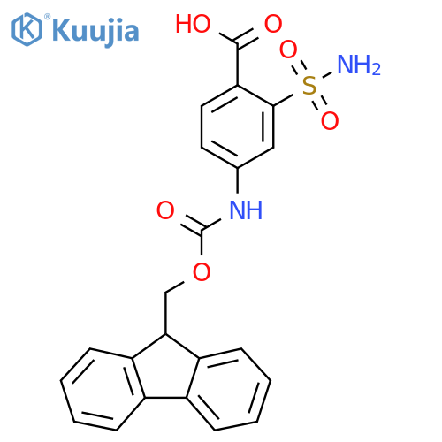 4-({(9H-fluoren-9-yl)methoxycarbonyl}amino)-2-sulfamoylbenzoic acid structure