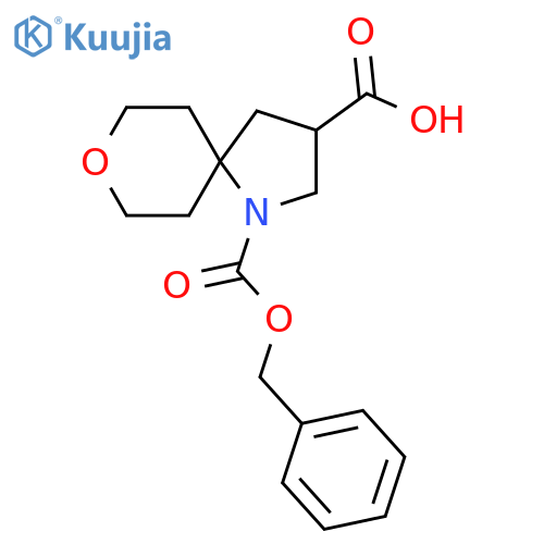 1-[(Benzyloxy)carbonyl]-8-oxa-1-azaspiro[4.5]decane-3-carboxylic acid structure