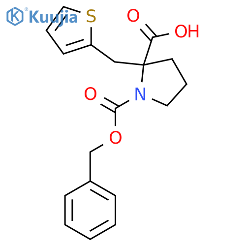 1-[(Benzyloxy)carbonyl]-2-[(thiophen-2-yl)methyl]pyrrolidine-2-carboxylic acid structure